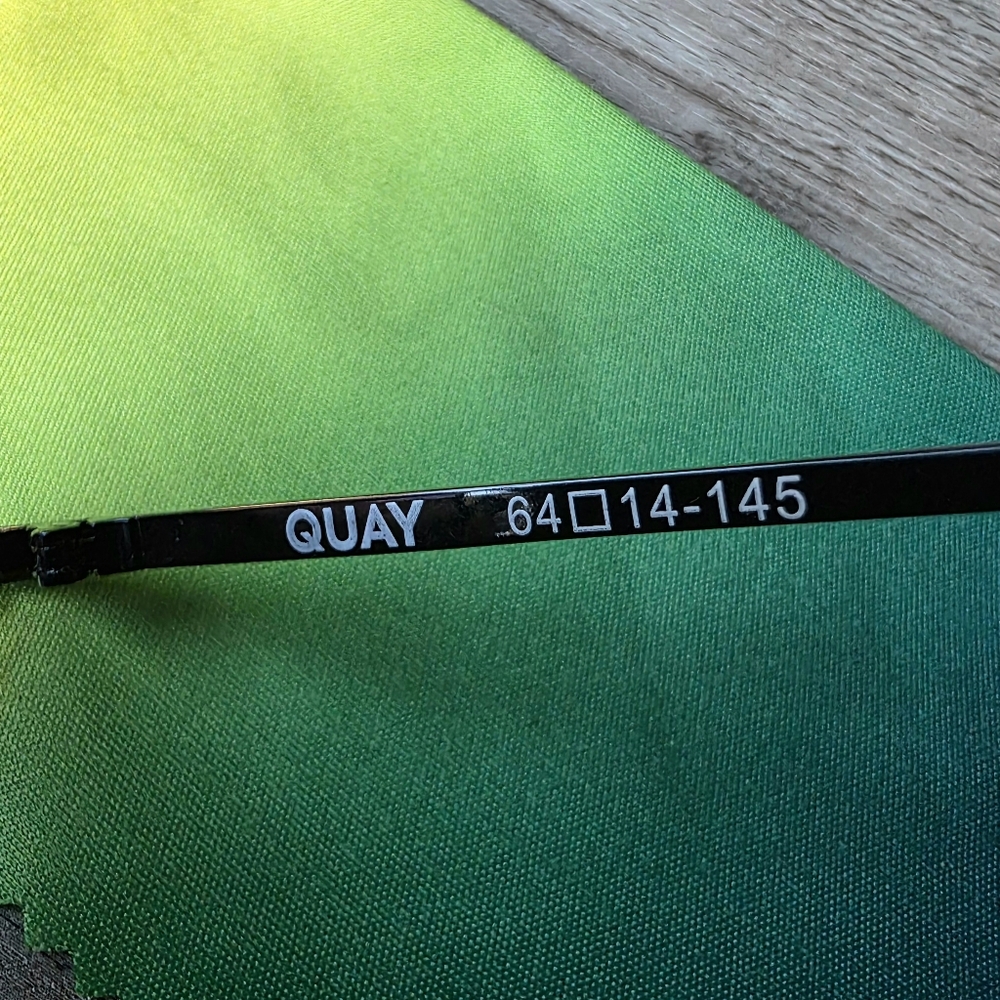 NWT QUAY Australia “High Key” Polarized Aviator Sunglasses – Black – 64□14-145 - Picture 14 of 16